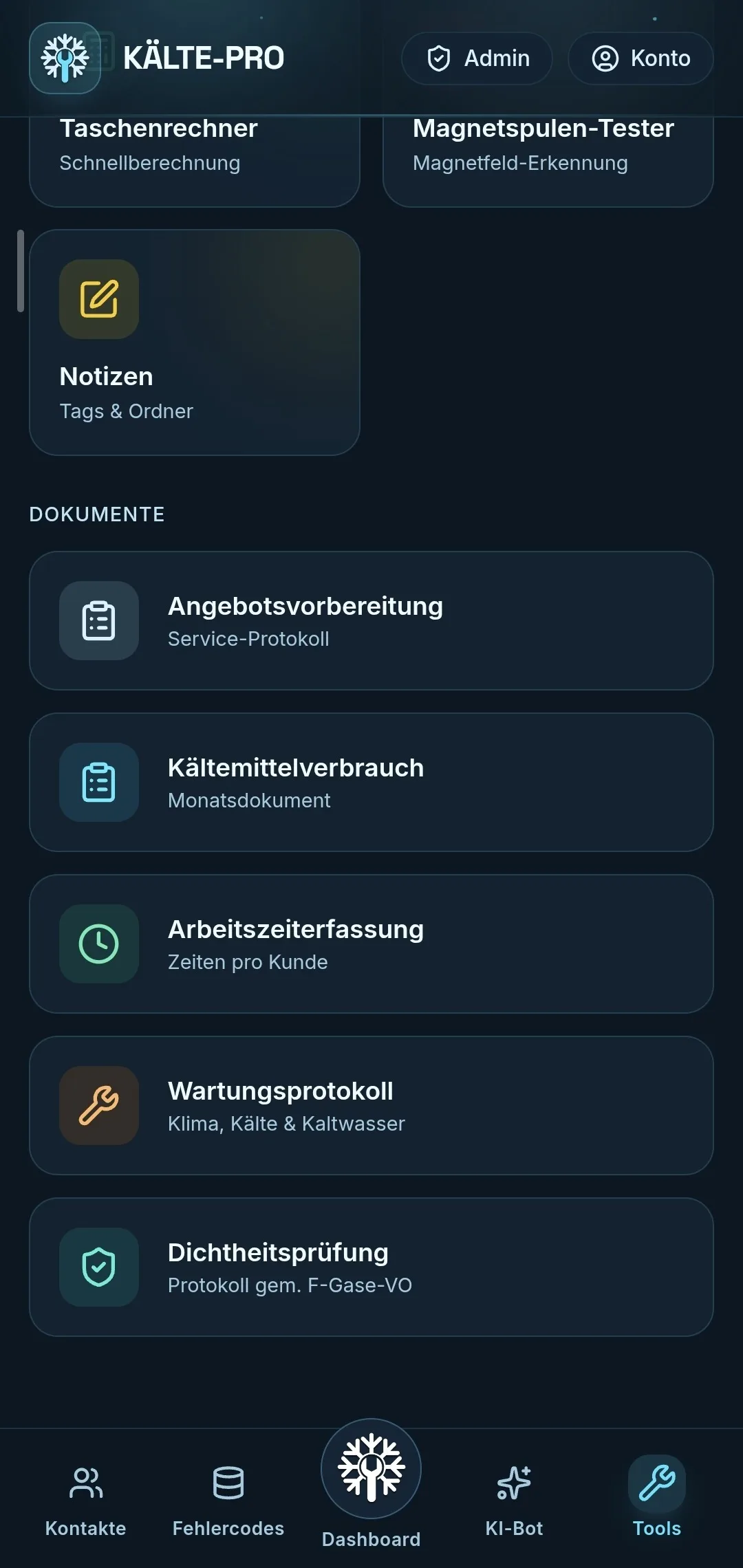 Kälte-Pro – Dokumente